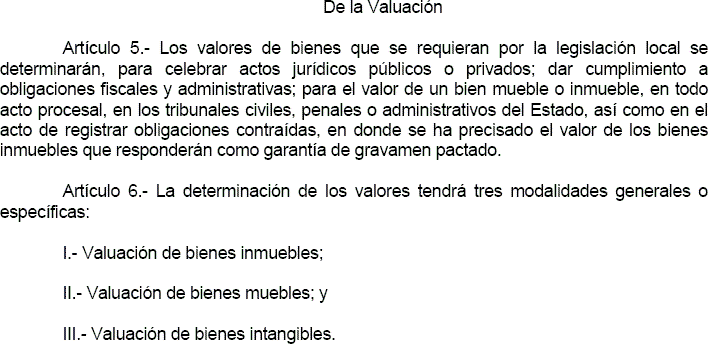 Valuation law Jalisco State
