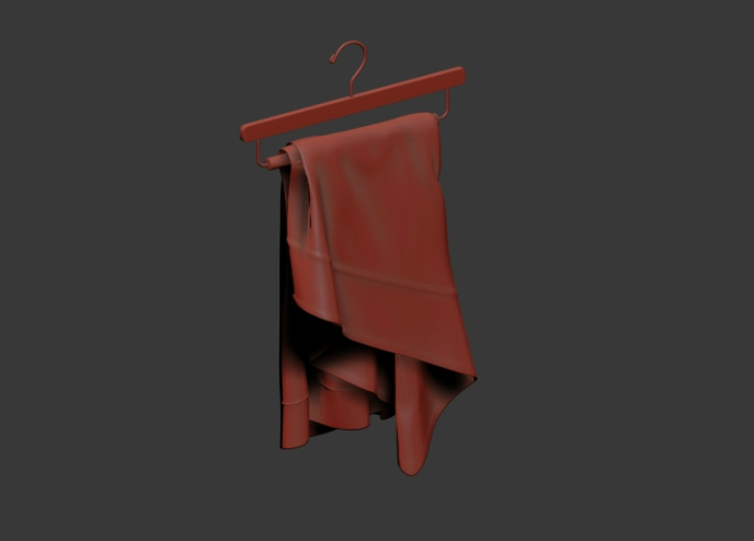 Clothes on hanger 3d