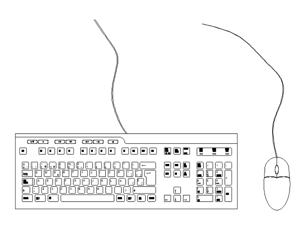 Teclado e mouse do Windows (máximo detalhe)