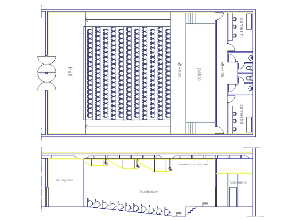 Auditorium In Autocad Cad 52 5 Kb Bibliocad Auditorium Dwg