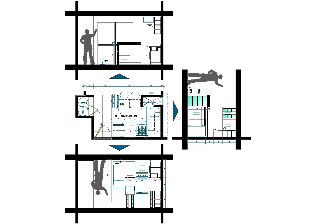 Kitchenette detail in AutoCAD CAD download 183 8 KB 