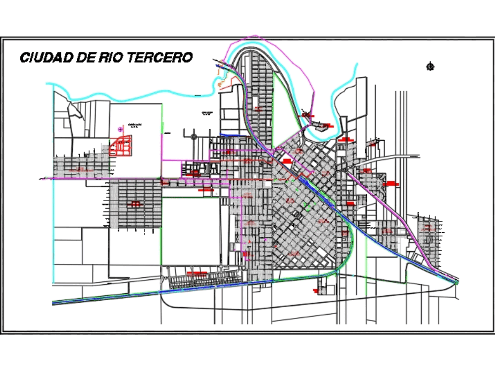 Plane of Rio Tercero City - Cordoba - Argentina