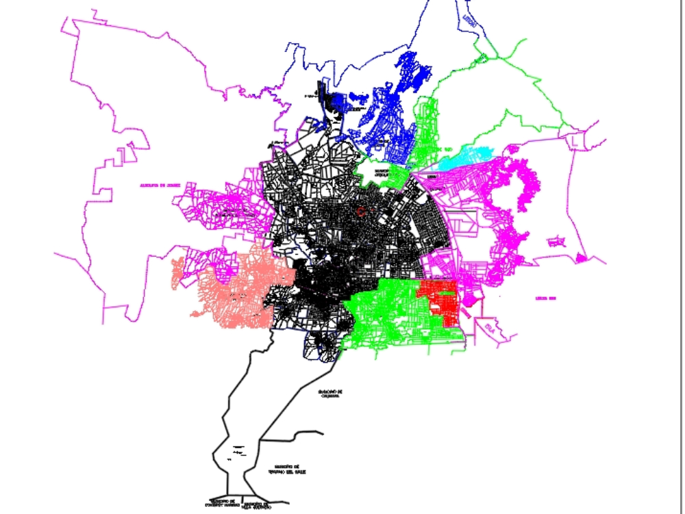 Karte des Großraums der Stadt Toluca