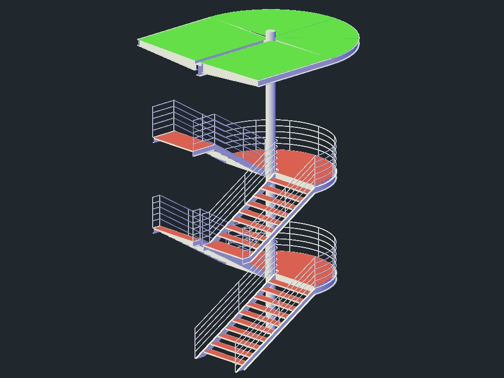 3d steel staircase