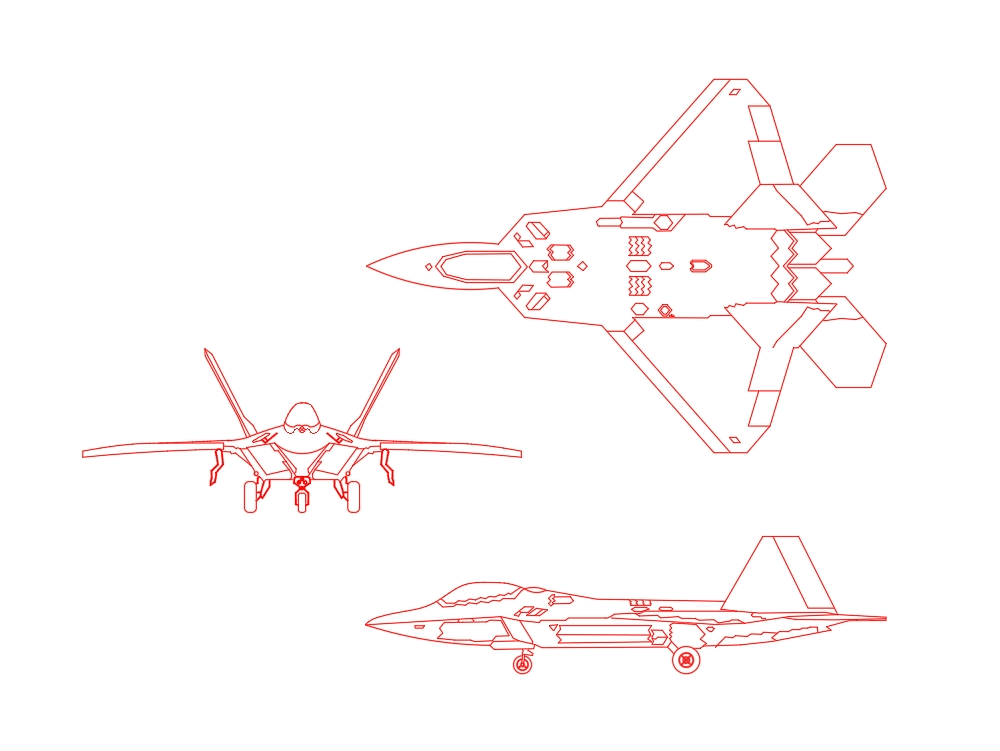 F 22 Raptor In Autocad Download Cad Free 6248 Kb Bibliocad