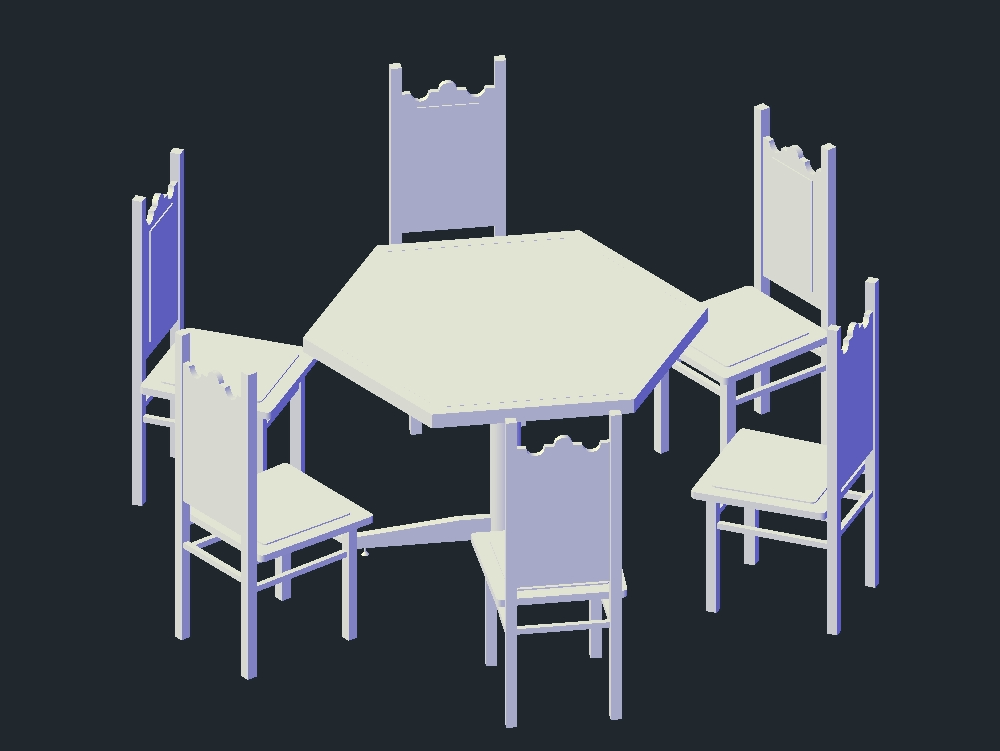 sechseckiger Tisch