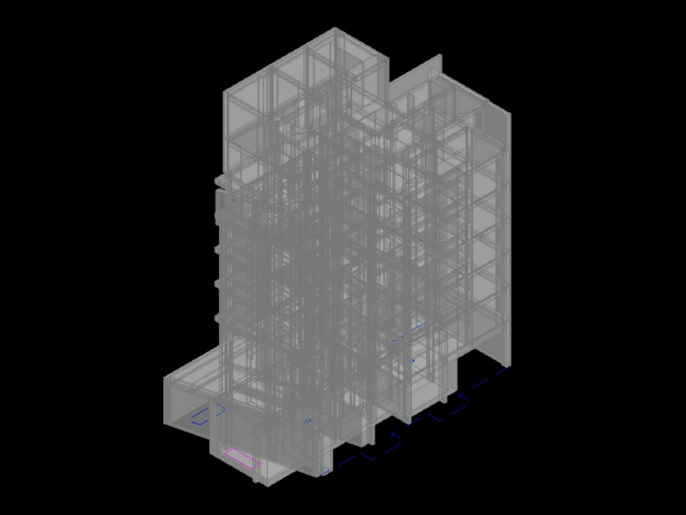 Estructura de edificio en 3D.