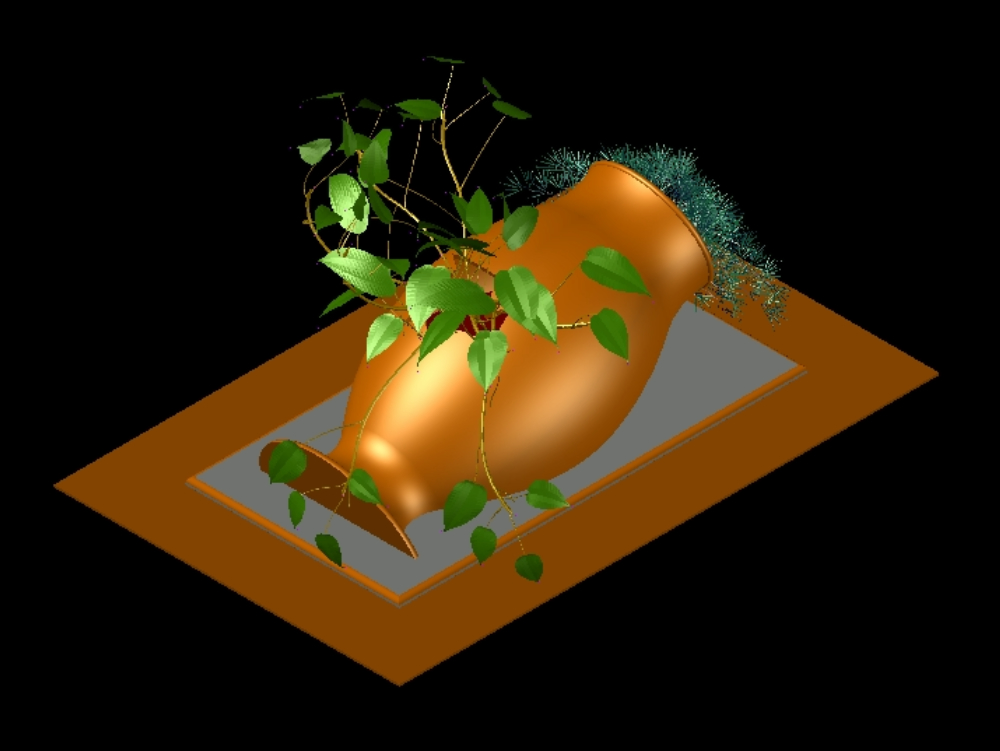 Garden amphora in 3D