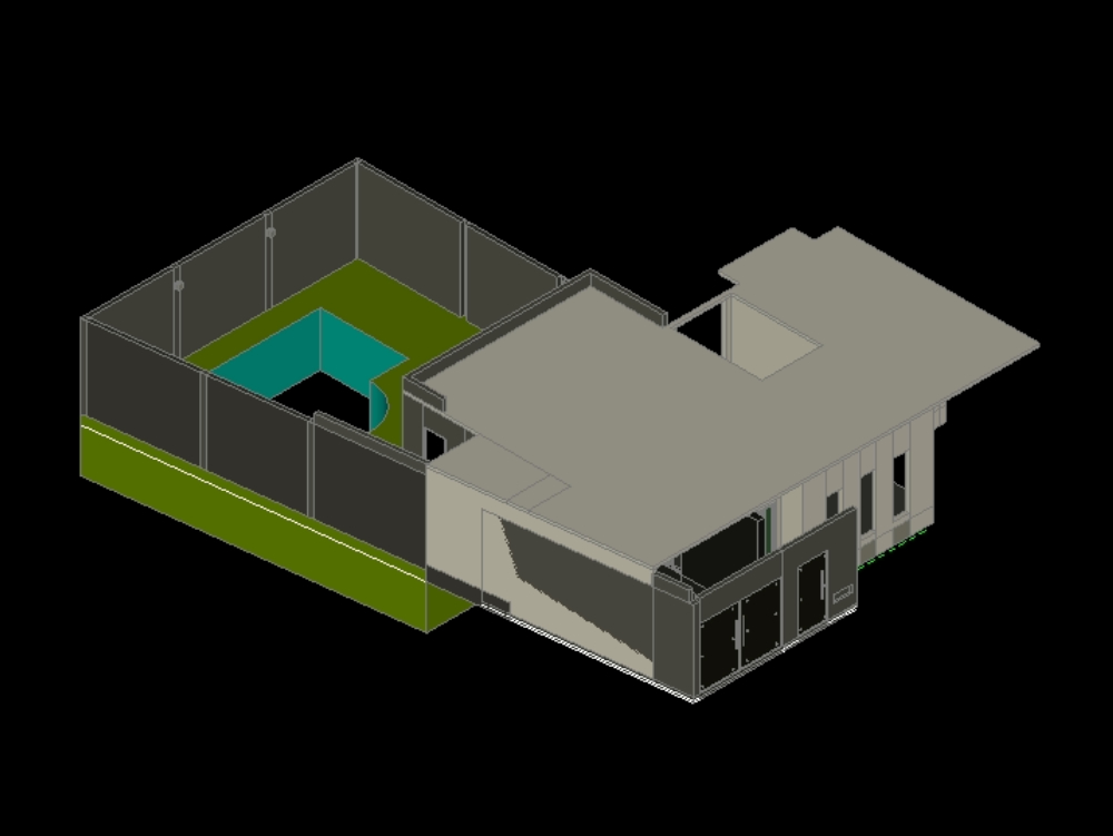 Maison minimaliste en 3D.