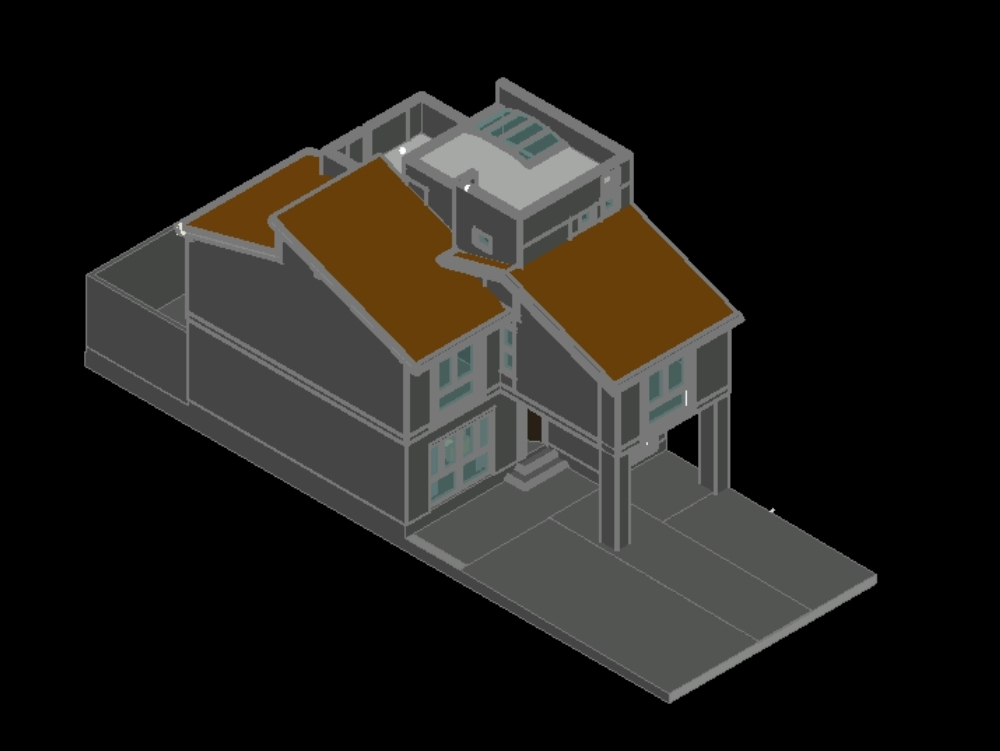 Einfamilienhaus in 3D.