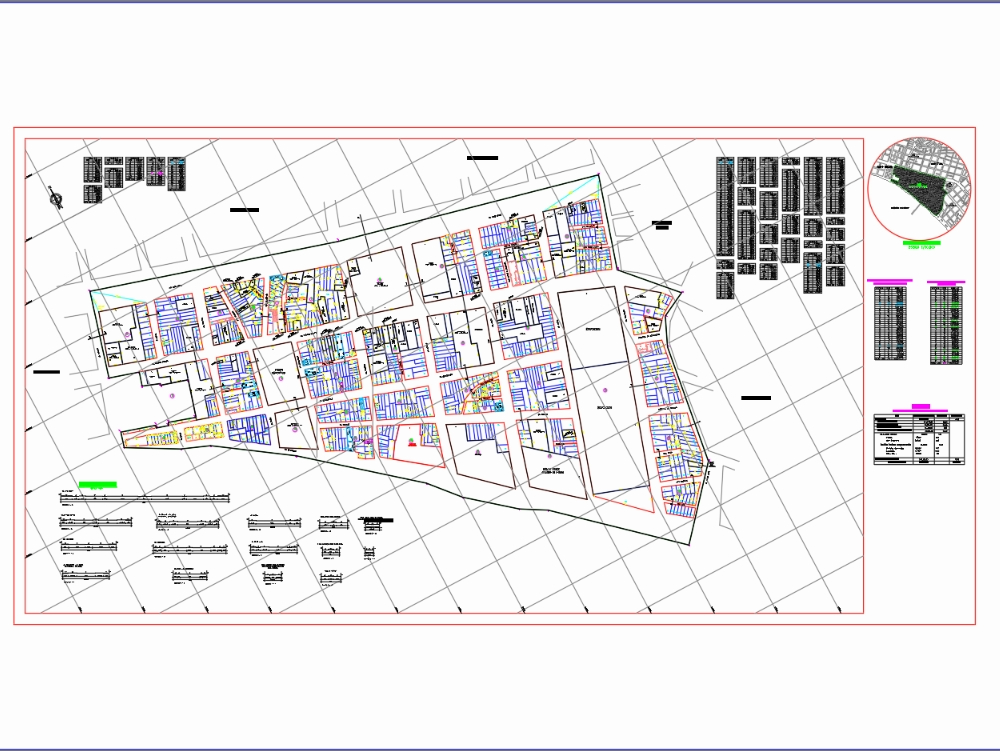 Municipal urban plan with subdivision