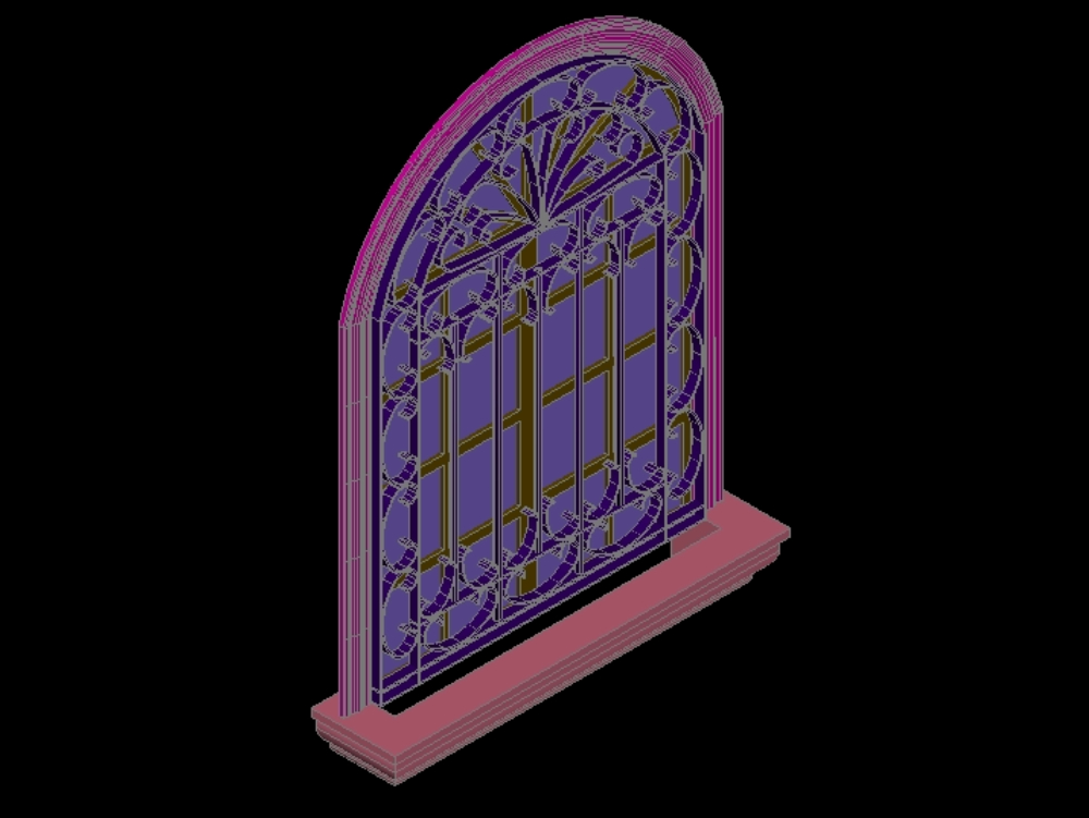 Window with 3d moldings.
