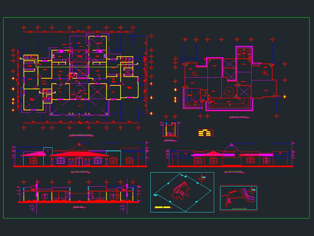 Planta Arquitectonica Finca En Autocad Cad 16446 Kb Bibliocad 6030