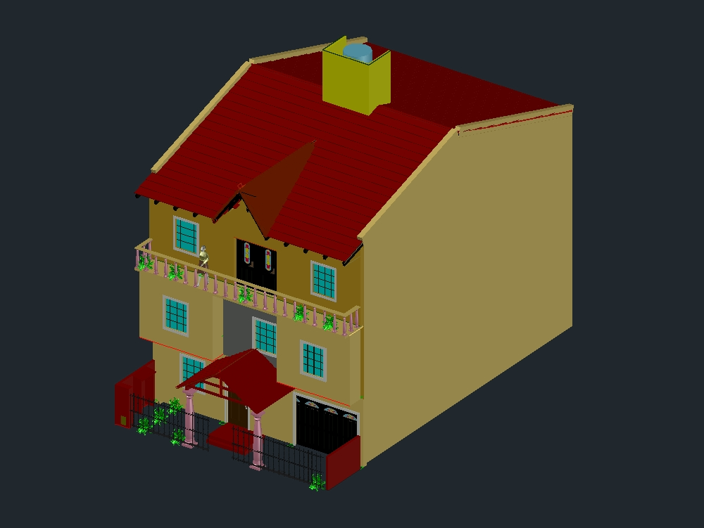 Casa entre medianeras 3D