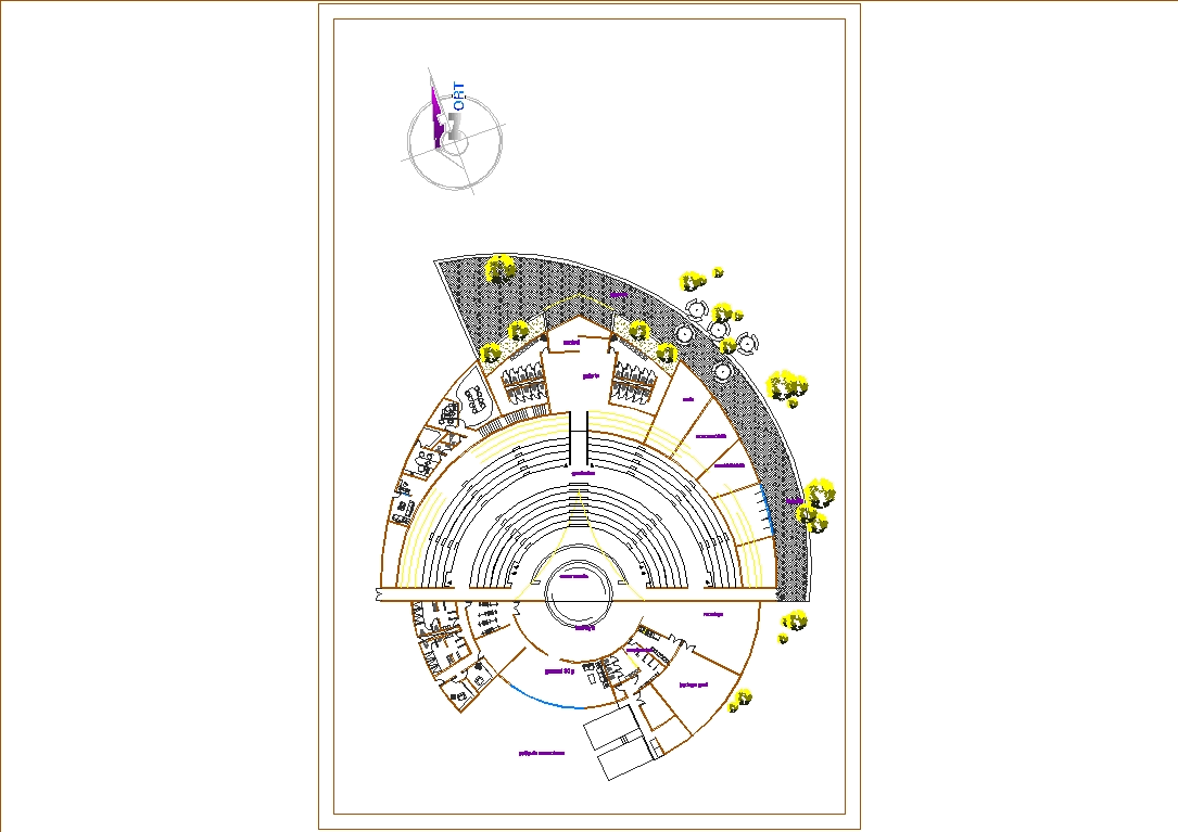 Outdoor theater in AutoCAD | Download CAD free (1.53 MB) | Bibliocad