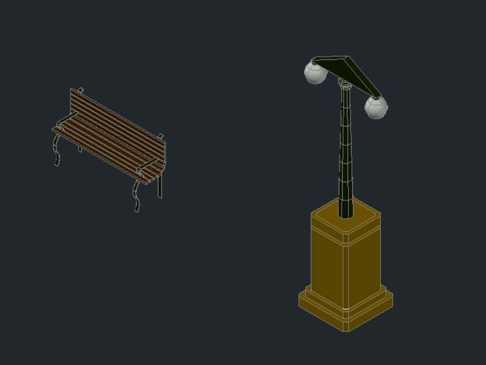 Bench and 3d luminaire