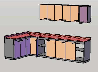 Modelo 3D gratis de una cocina completa con muebles de madera Sketchup  AutoCAD - Arquitek3D