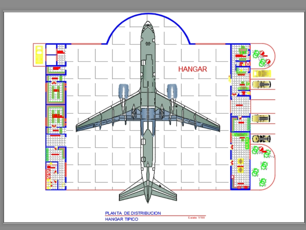 Hangar- large aircraft in AutoCAD | CAD download (6.12 MB ... drawing an electrical plan 