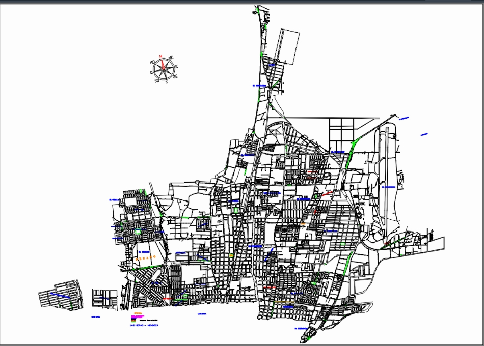 Plan de la ville de Las Heras