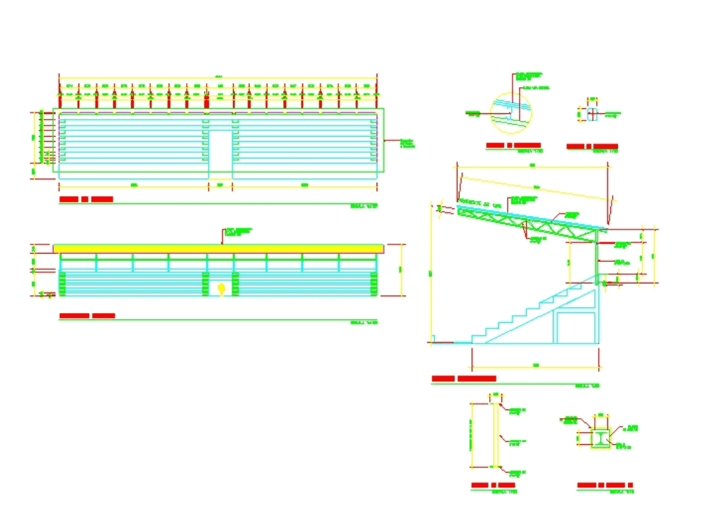 Stadium grandstand roof in AutoCAD | CAD download (111.41 KB) | Bibliocad