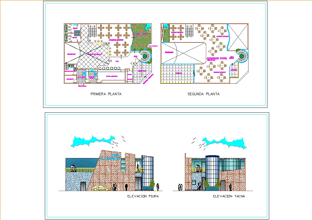 Restaurante En Autocad Descargar Cad 1 26 Mb Bibliocad