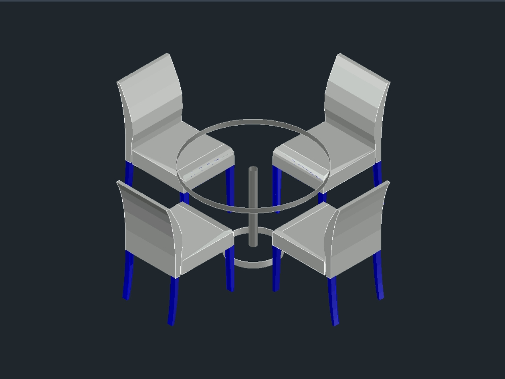 mesa e cadeiras 3d