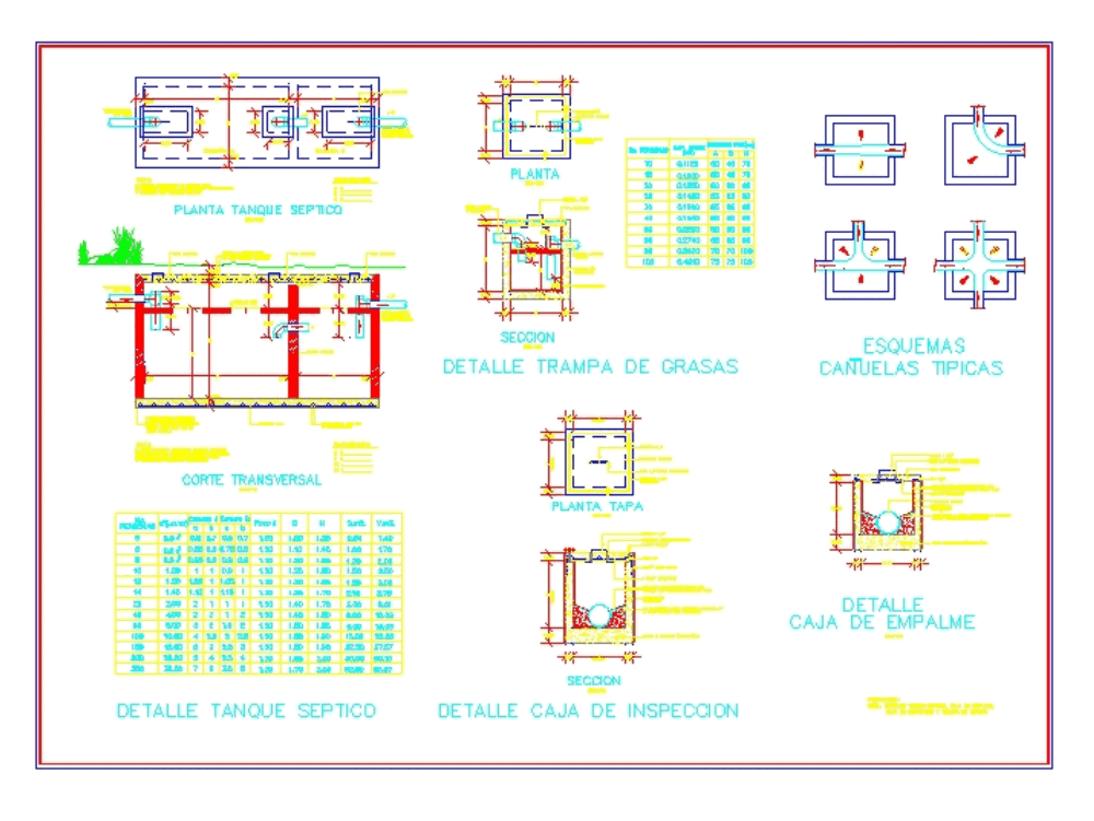 Tanque septico en AutoCAD | Descargar CAD (143.88 KB ... piping layout drawings download 