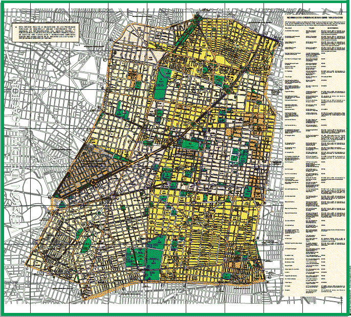 Carte de développement urbain, Cuauhtemoc, Mexique