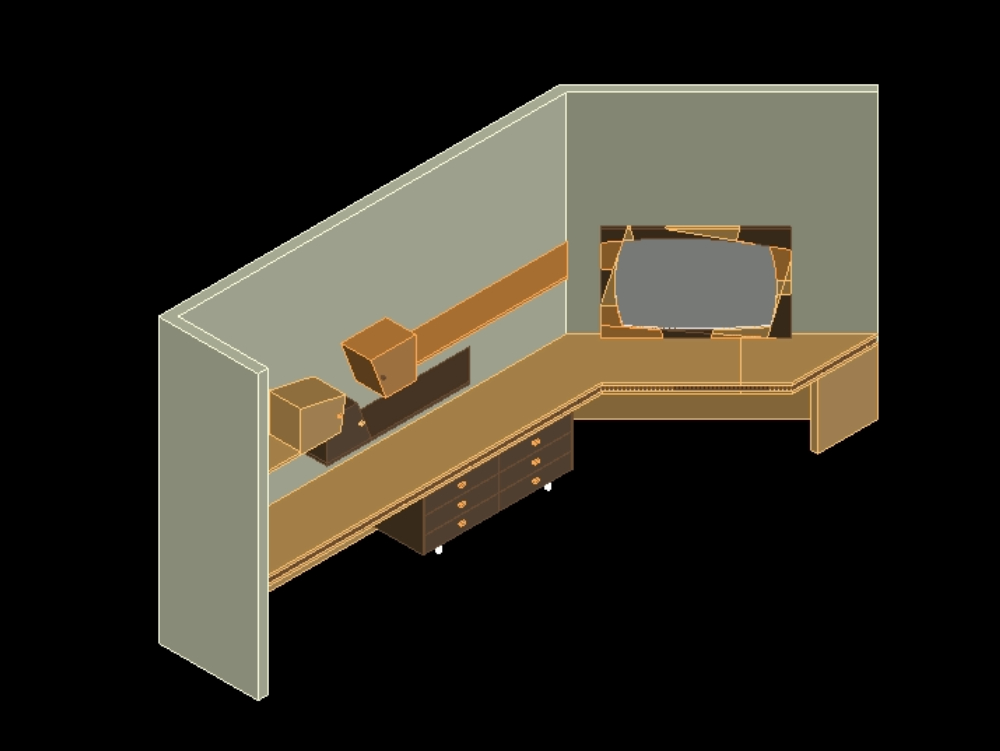 Schlafzimmermöbel in 3D.
