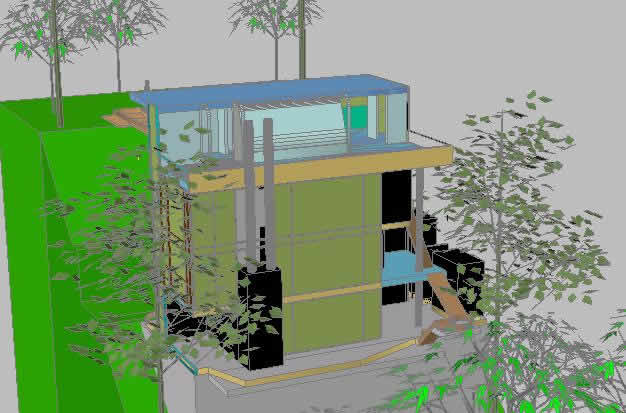3D dekonstruktivistisches Haus