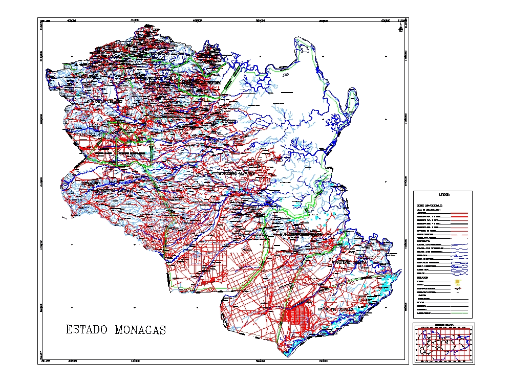 Map Monagas, Venezuela