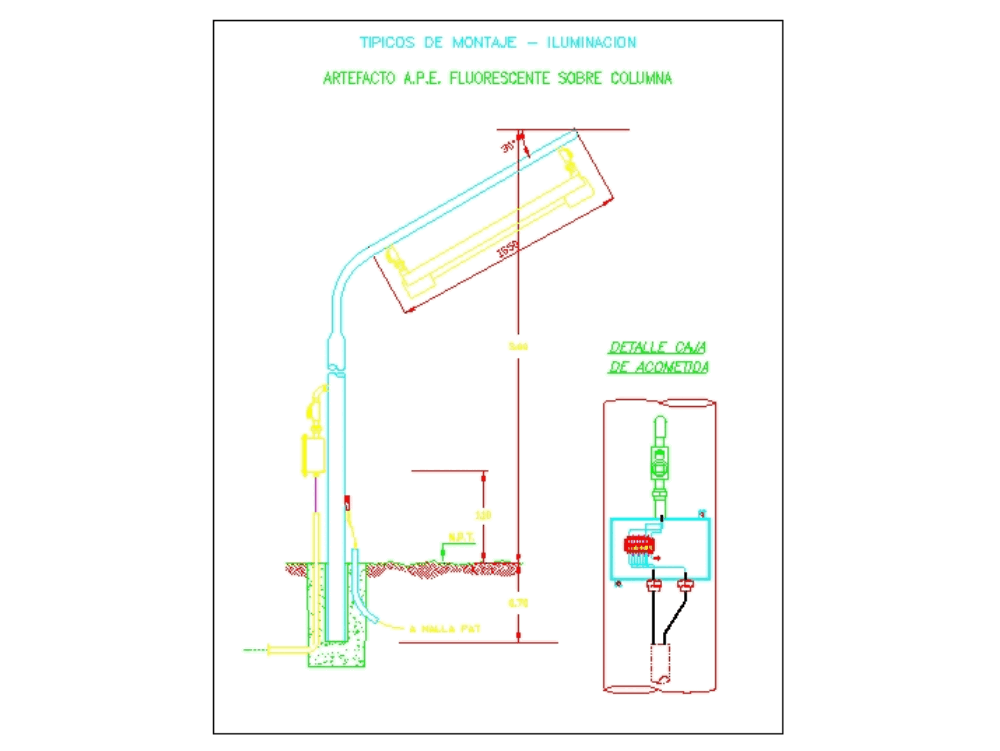 Montaje iluminacion en AutoCAD Descargar CAD (98.71 KB) Bibliocad