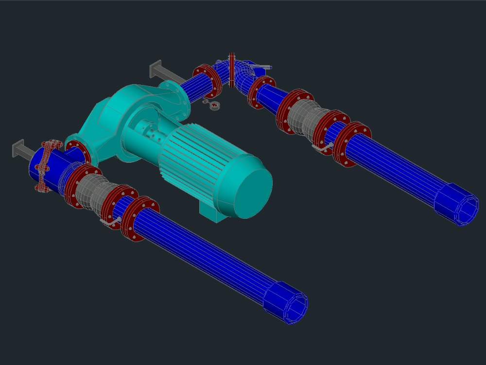 Bomba centrifuga en linea 3D