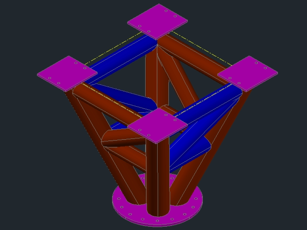 Tetraedro para apoyo de vigas 3D