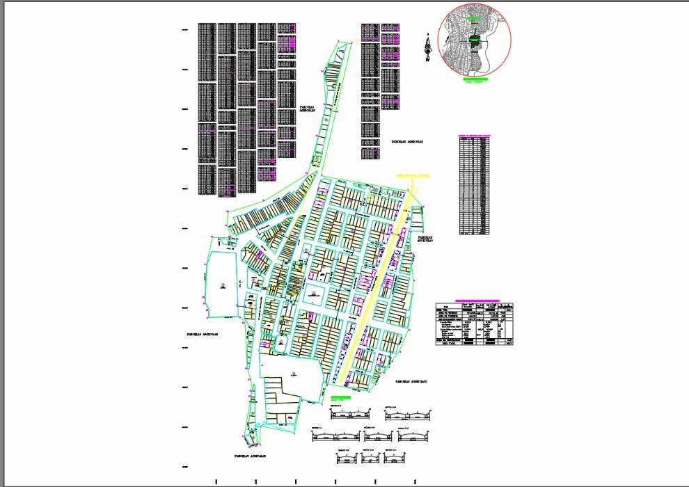 Plan der Stadt Rinconada