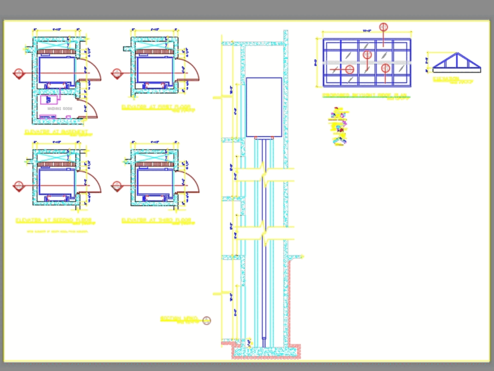 Elevator in residential building in AutoCAD CAD 341 93 
