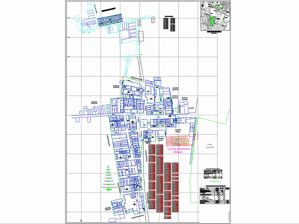 Stadtplan mit Unterteilung