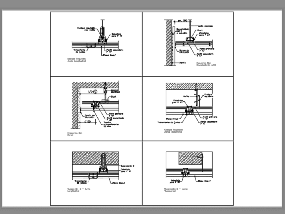 Knauf System Construction Details In Autocad Cad 112 06 Kb Bibliocad