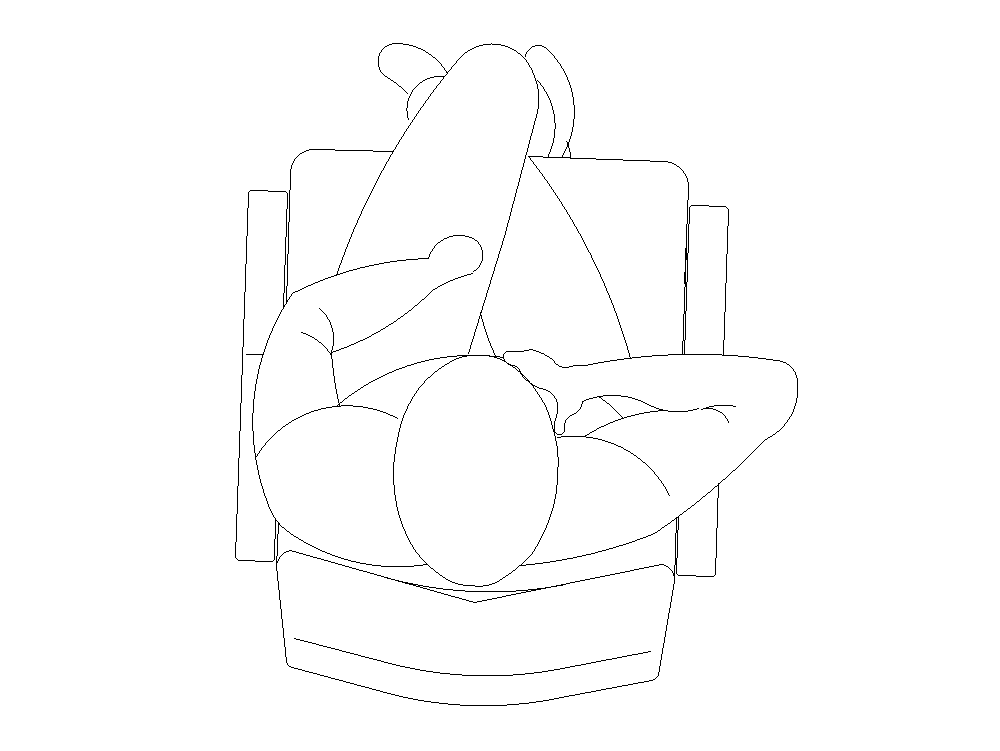 Person Sitting, in Section and Elevation