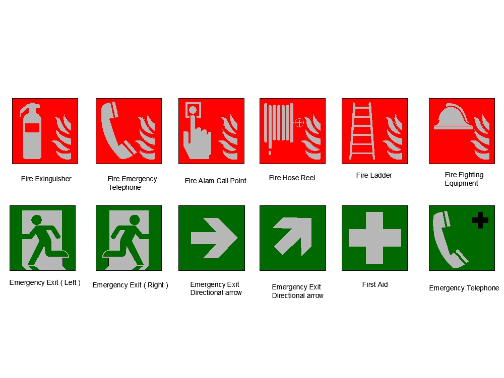 Fire fighting symbols in AutoCAD | Download CAD free (55 ...