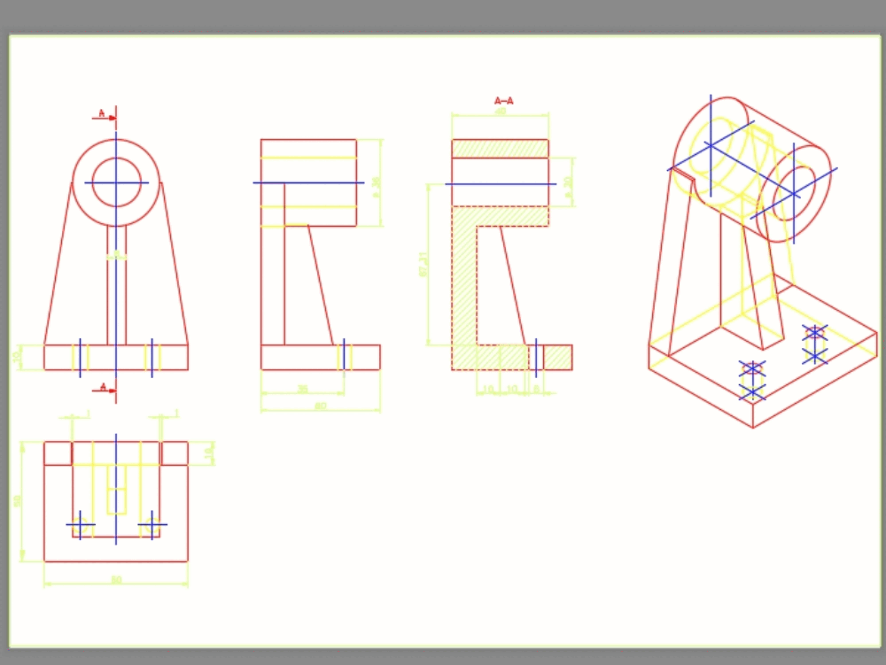 Shaft support in AutoCAD CAD download (32.53 KB) Bibliocad