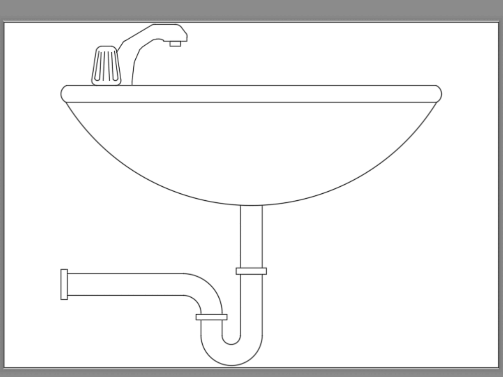 Sink Side View In Autocad Download Cad Free 14 12 Kb