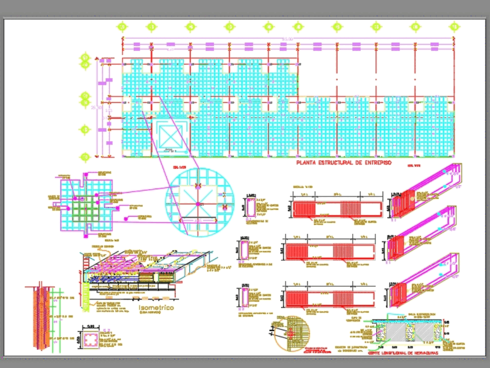 ribbed slab structural in autocad cad download 336.63