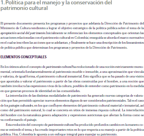 MANEJO Y CONSERVACION DEL PATRIMONIO CULTURAL