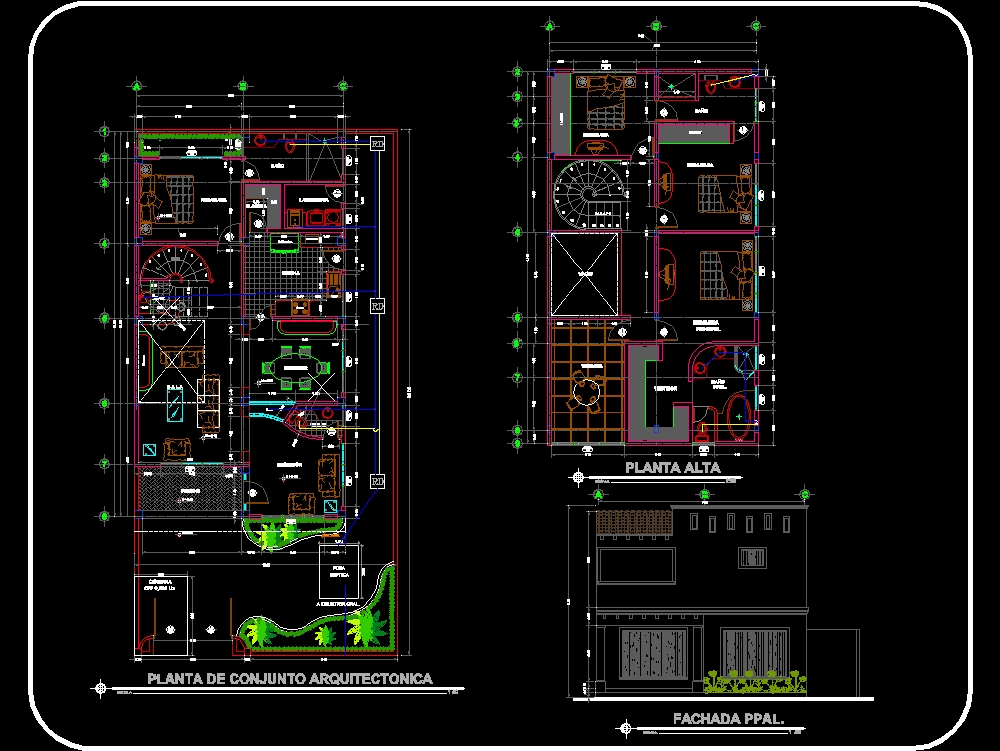 Casa habitacion dos niveles en AutoCAD CAD 442 52 KB 