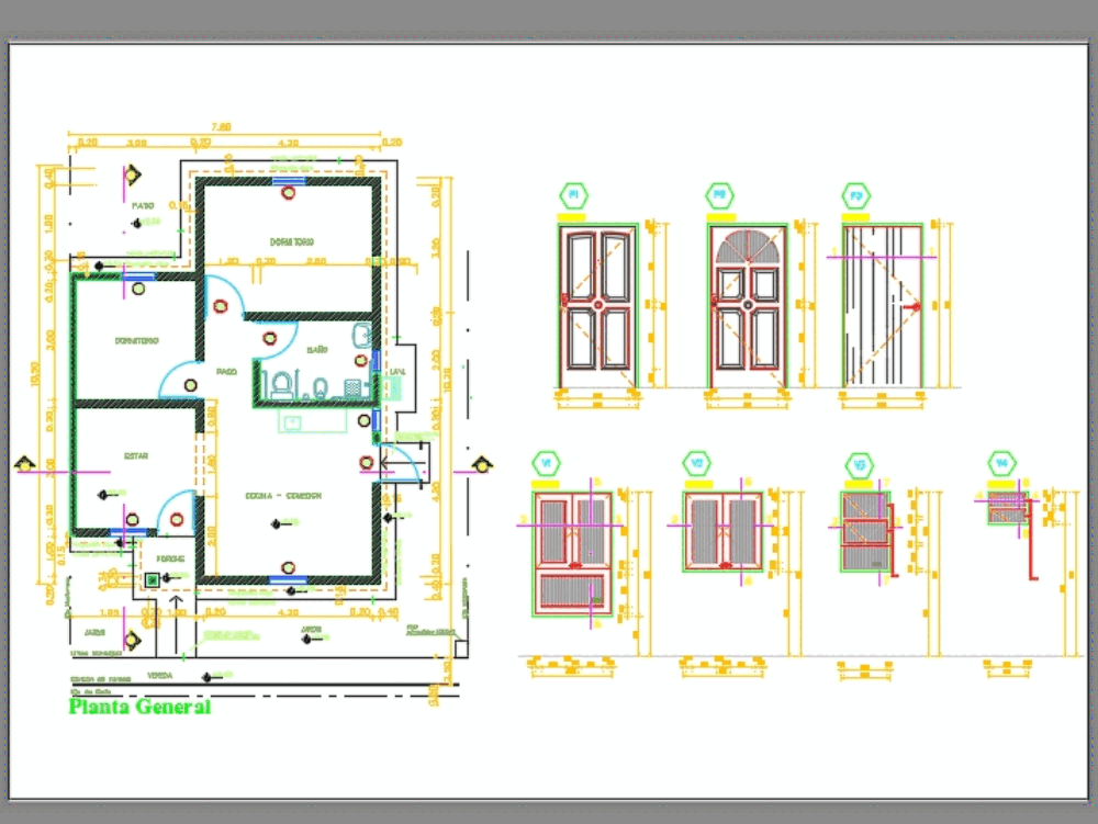 Housing for disabled people in AutoCAD | CAD (268.98 KB) | Bibliocad