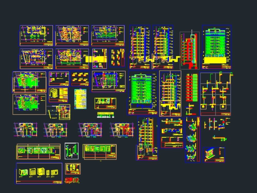 Edificio viviendas multifamiliar 7 niveles apartamentos (2 ... electrical plan on revit 