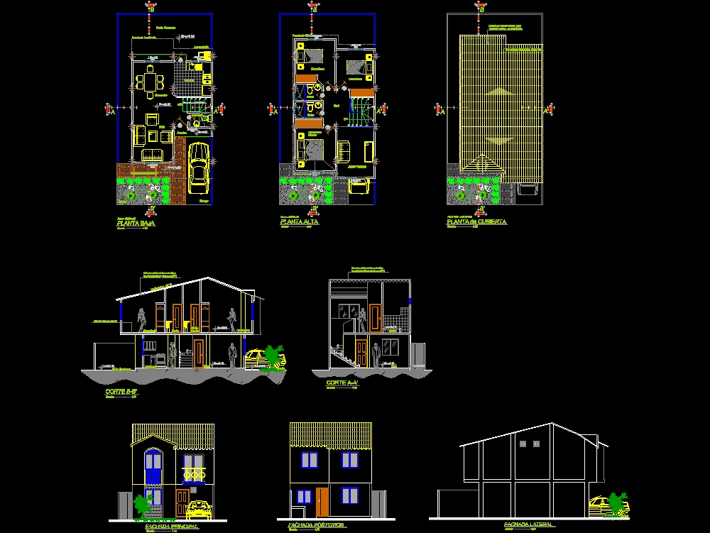 2  storey  house  in AutoCAD Download CAD free 1 06 MB 
