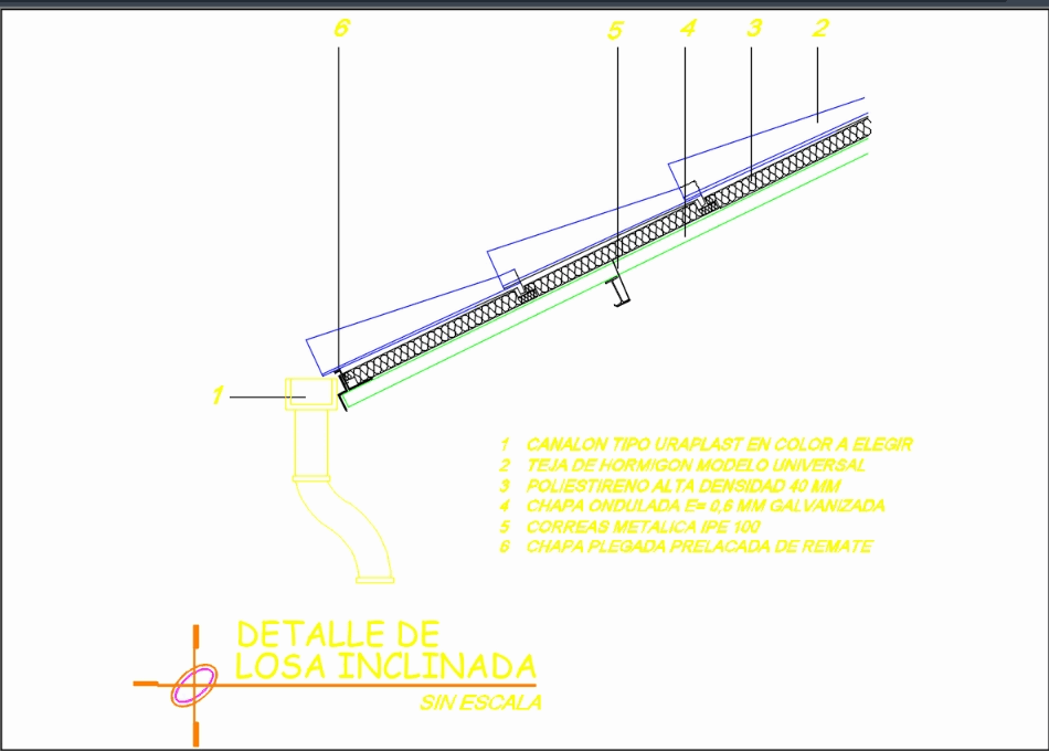 Inclined slab detail in AutoCAD Download CAD free (28.33 KB) Bibliocad