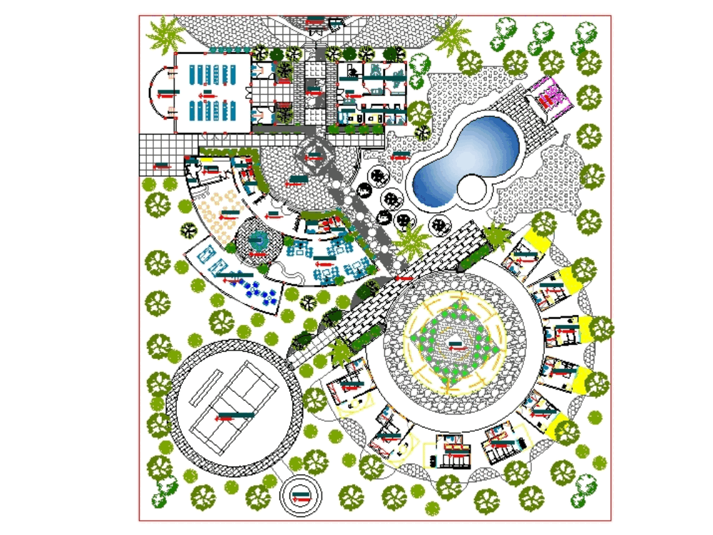 Tourist lodge in AutoCAD Download CAD free 1 1 MB 